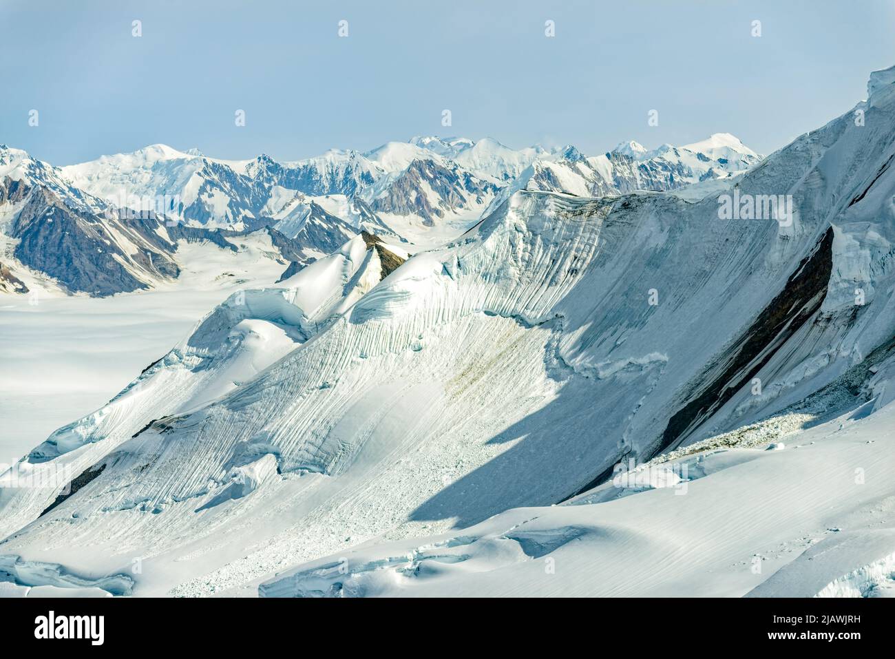 Mountain peaks after a fresh snowfall in Kluane National Park in Yukon