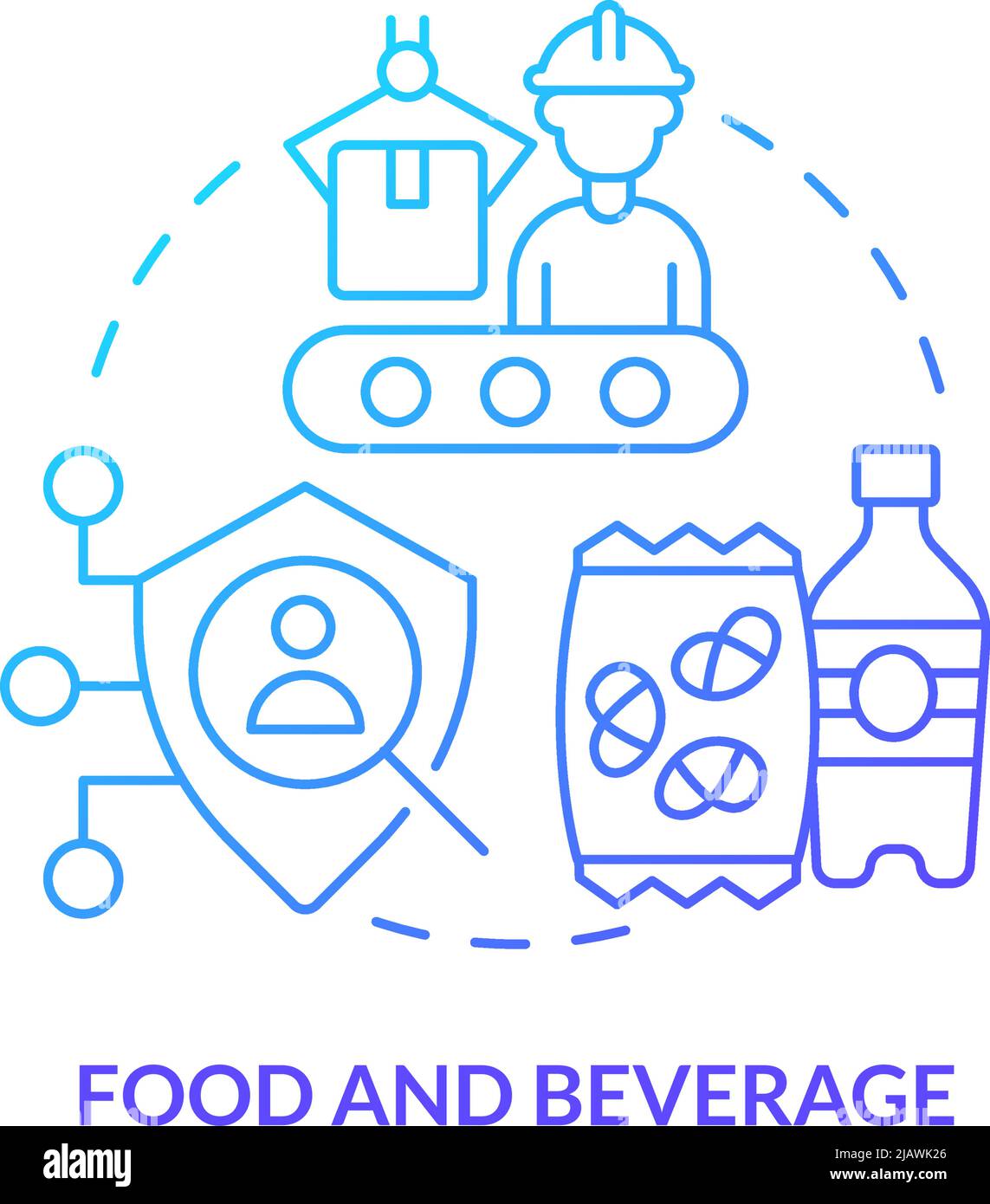 Food and beverage blue gradient concept icon Stock Vector