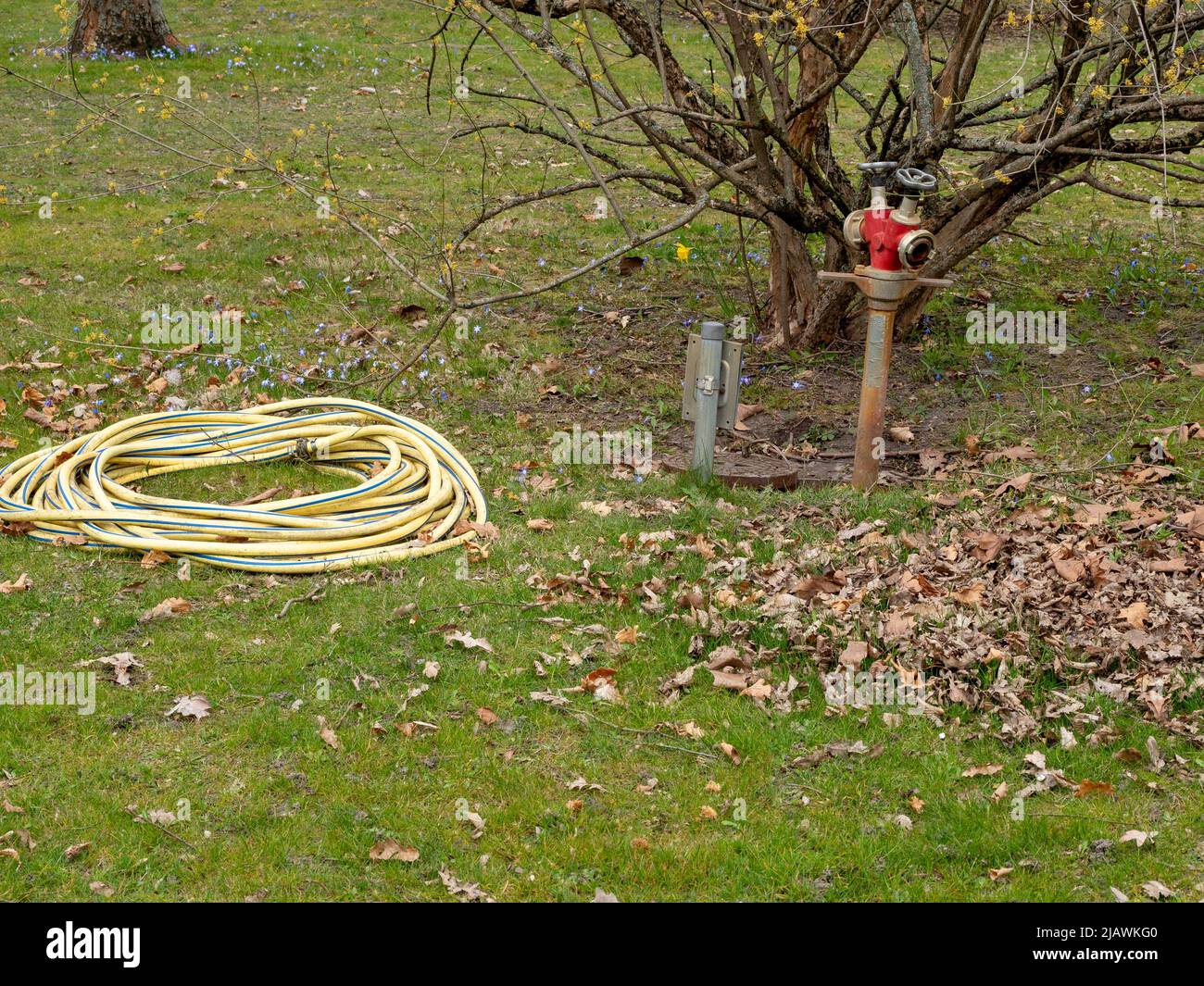 Irrigation system in the park. Irrigation system Stock Photo - Alamy