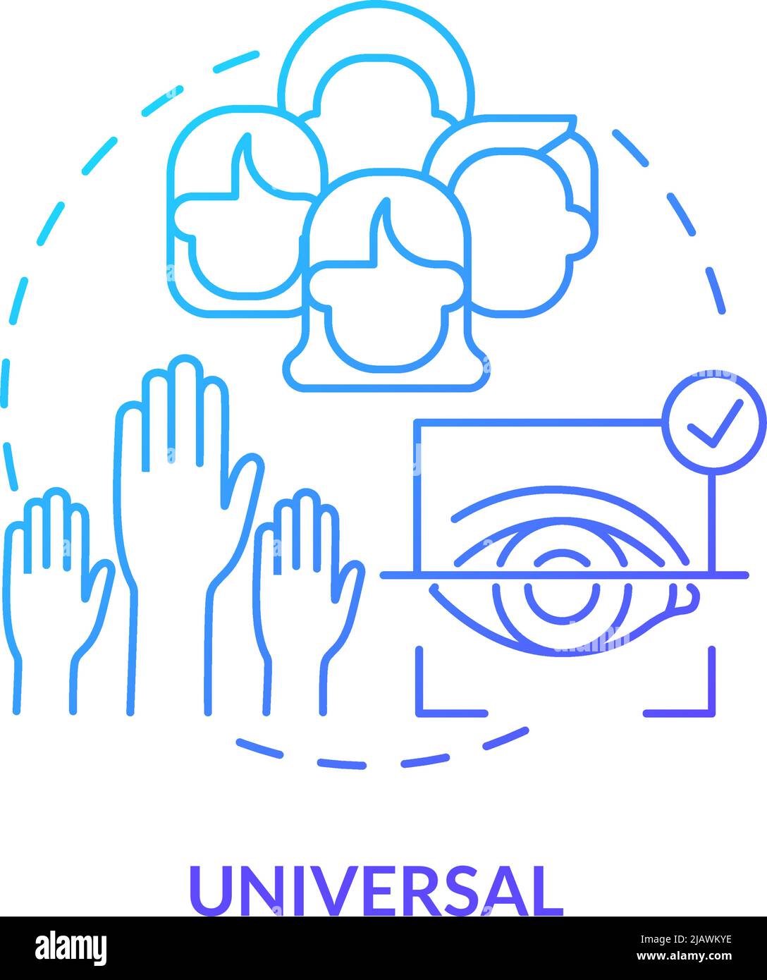 Universal blue gradient concept icon Stock Vector Image & Art - Alamy