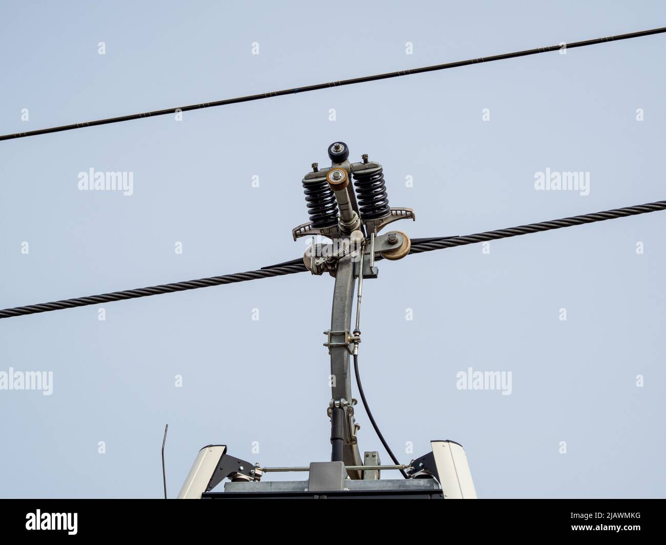 Cable car mechanism. funicular up the mountain Stock Photo Alamy