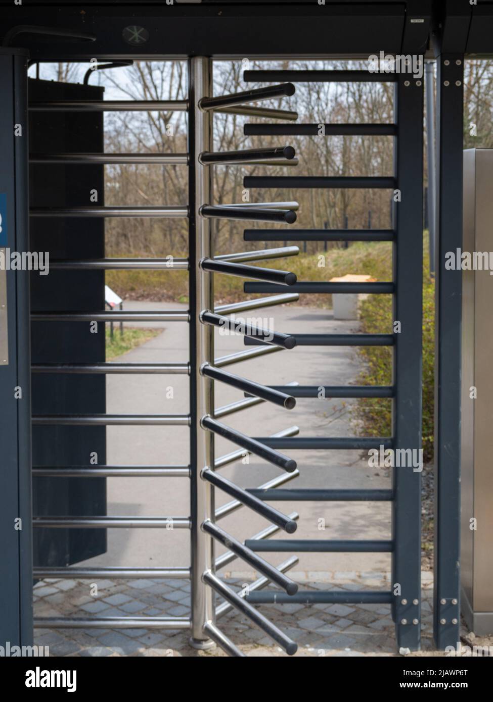 Electronic gate. Electronic ticket verification Stock Photo - Alamy