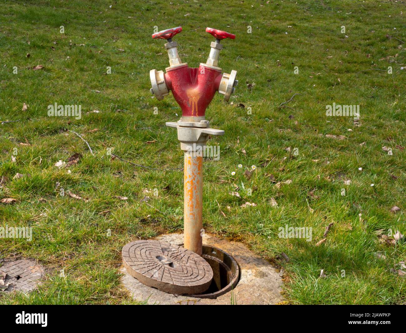 Watering hydrants in the park. Watering system Stock Photo Alamy