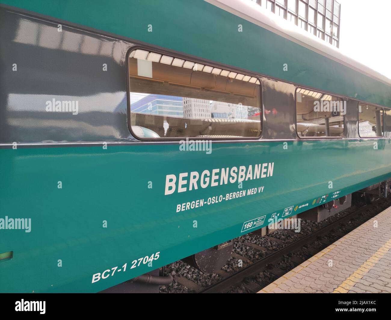 Oslo, Norway - 30 April 2022: Train Oslo Bergen Stock Photo