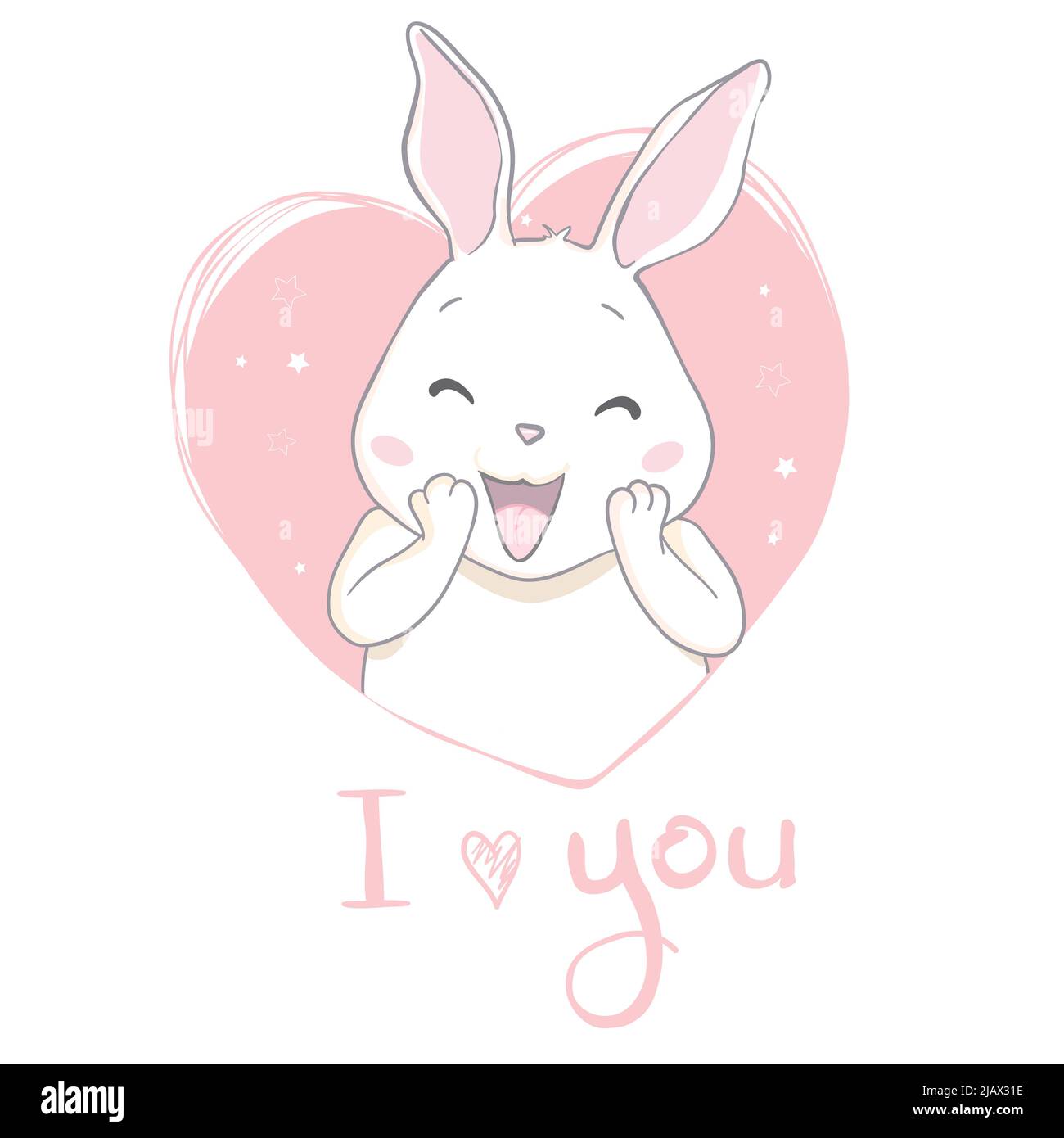 Cute rabbit character, bunny vector illustration. This is an ...