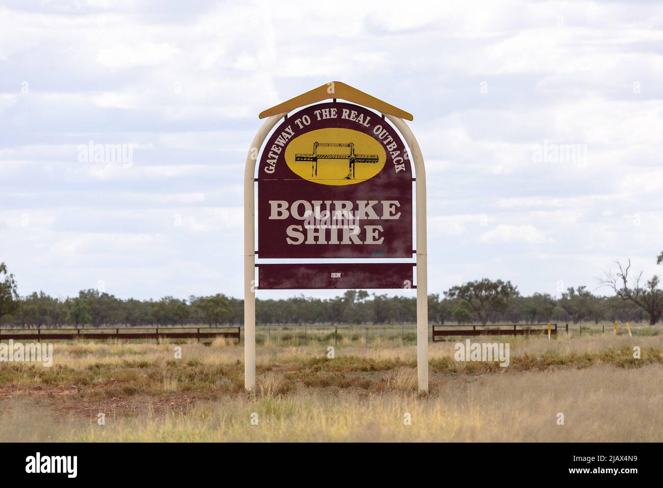 The sign to Bourke, New South Wales Stock Photo Alamy