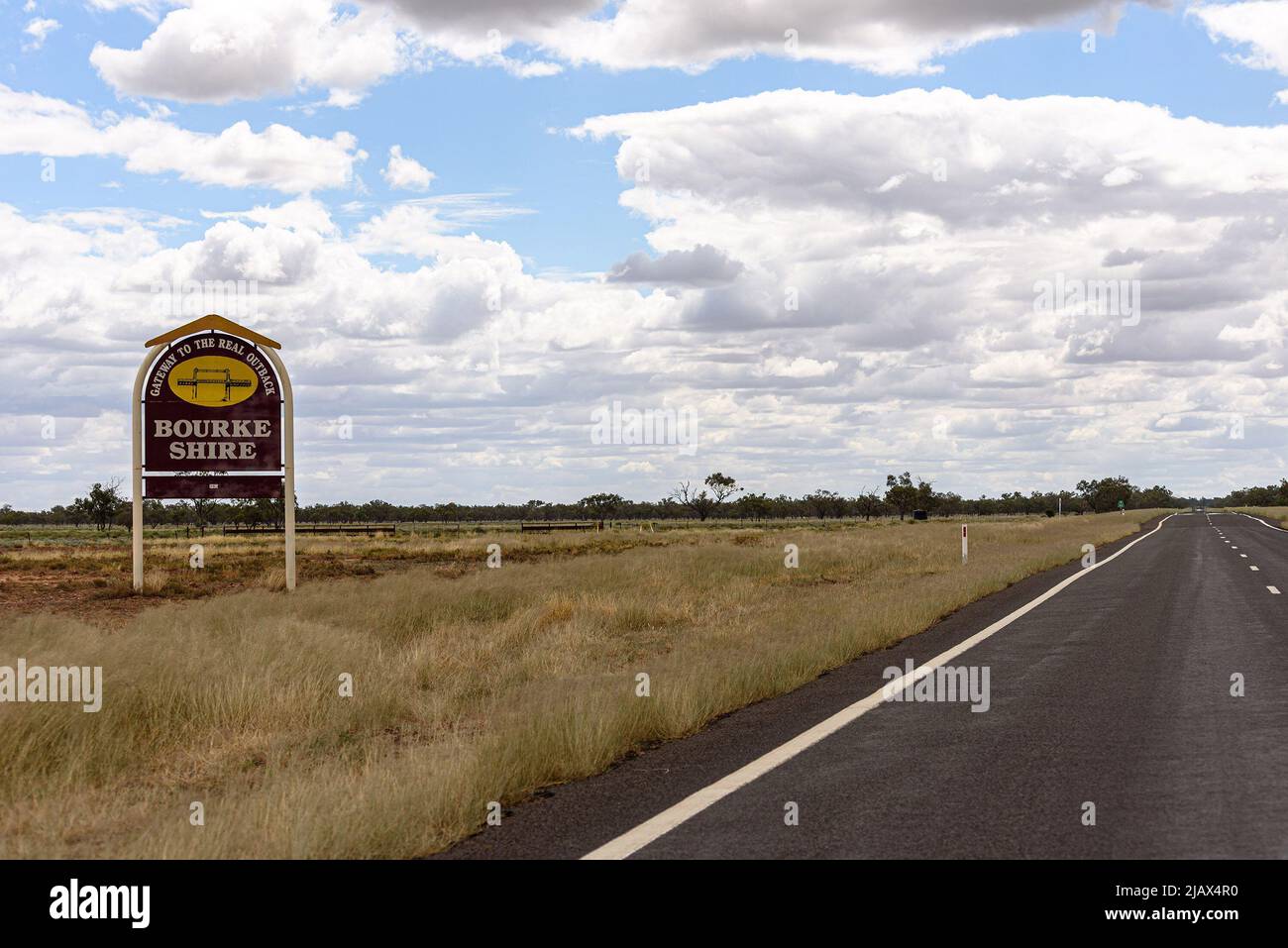 The sign to Bourke, New South Wales Stock Photo Alamy
