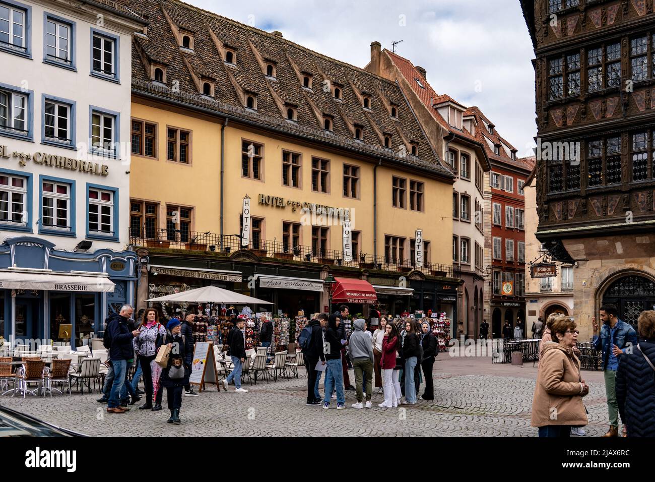 Cathedral Square in Strasbourg, France Stock Photo
