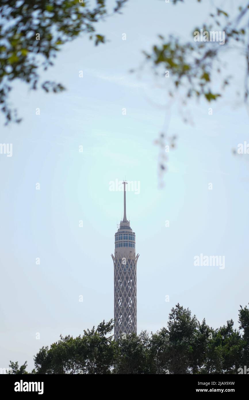 cairo tower behind the garden Stock Photo