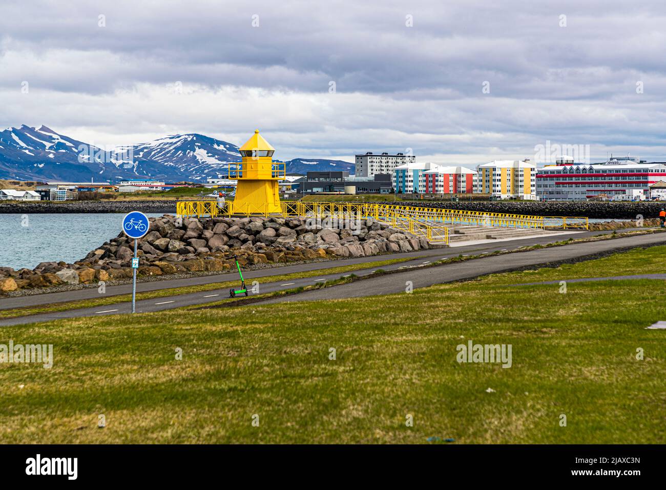 Höfði lighthouse in Reykjavik, Iceland Stock Photo