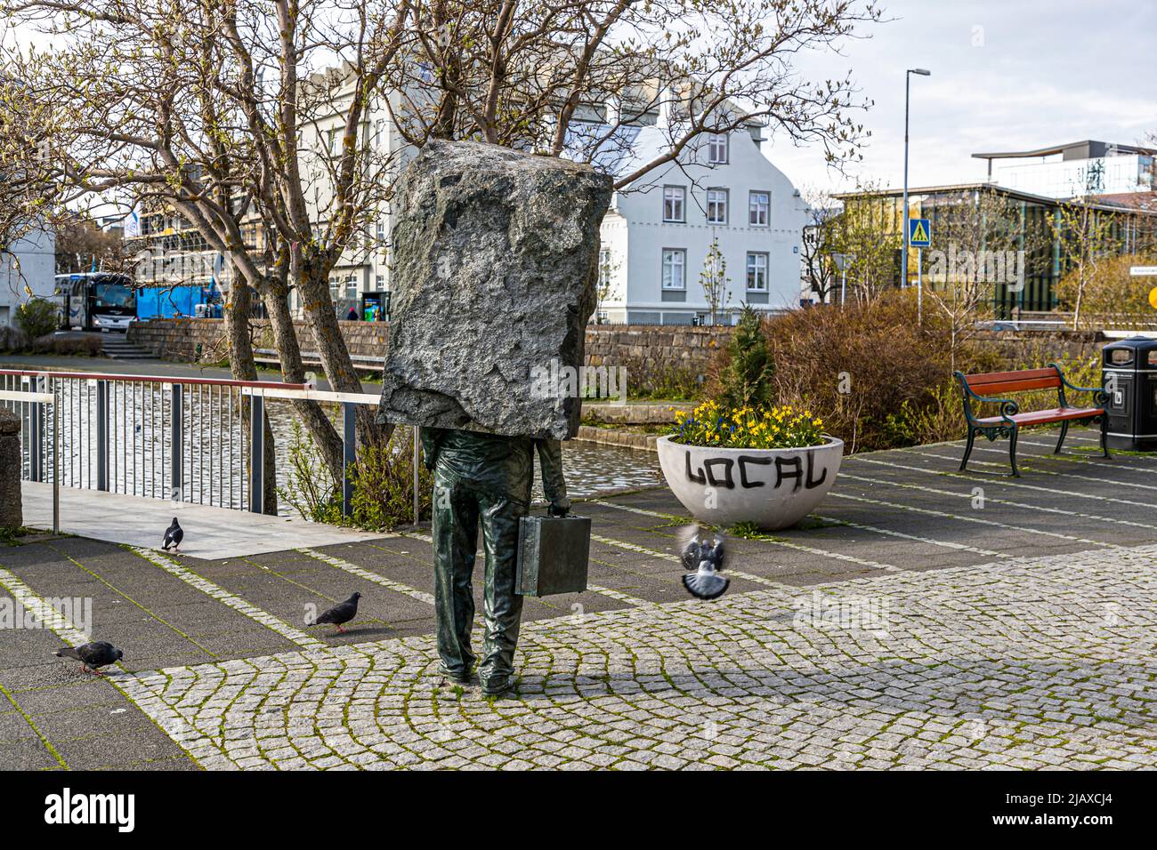 Monument to the Unknown Bureaucrat in Reykjavik, Iceland Stock Photo