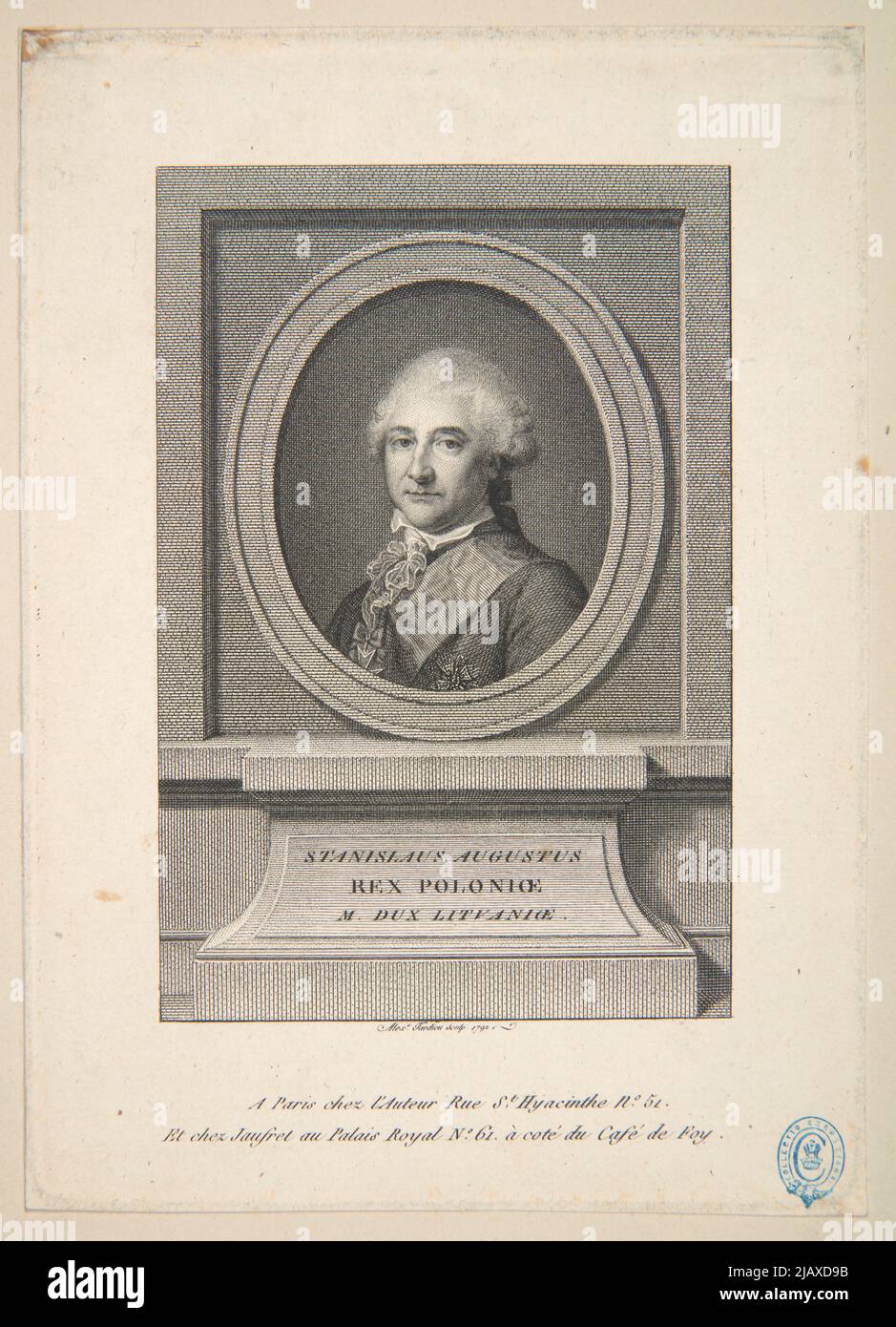 Stanislaus Augustus Poland Marcus Leader Lithuaniae [Stanislav August Poniatowski] Tardieu, Pierre Alexandre (1756 1844) Stock Photo