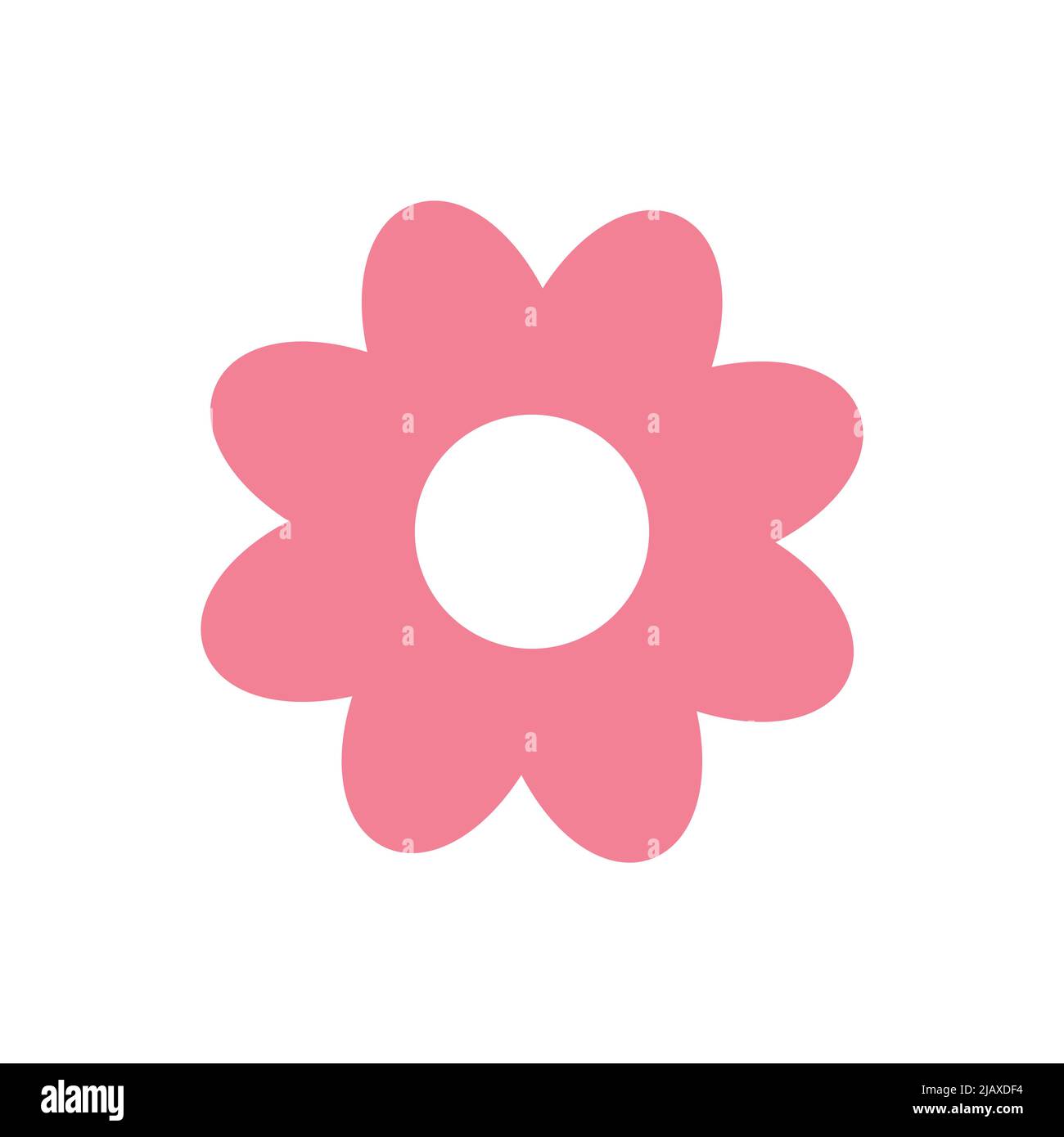 Vector flat pink flower isolated on white background Stock Vector Image ...