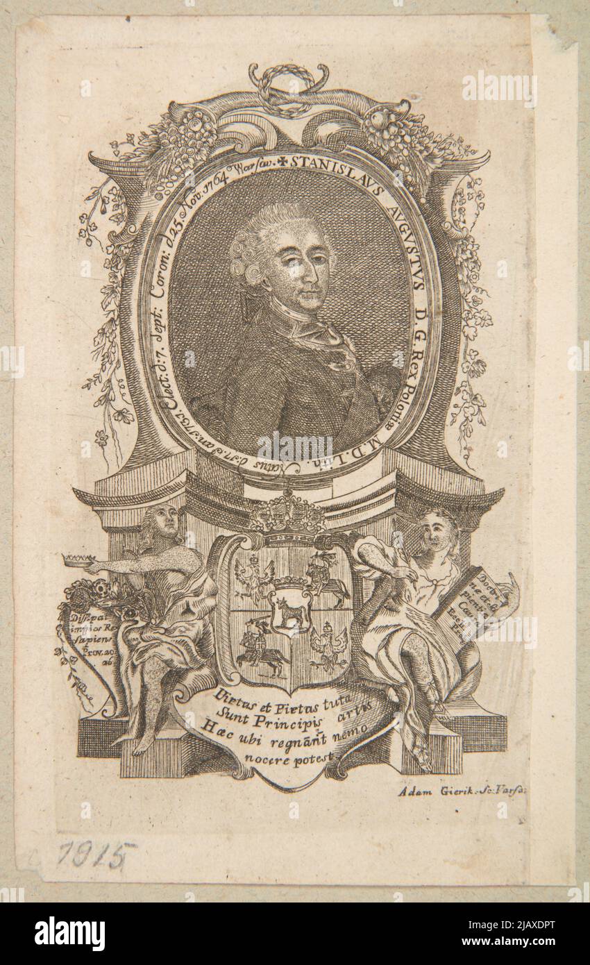 Stanislaus Augustus D. G. King Polish M. Lith. () [Stanislav August Poniatowski] Gierk Podebrański, Adam (1741 1809) Stock Photo