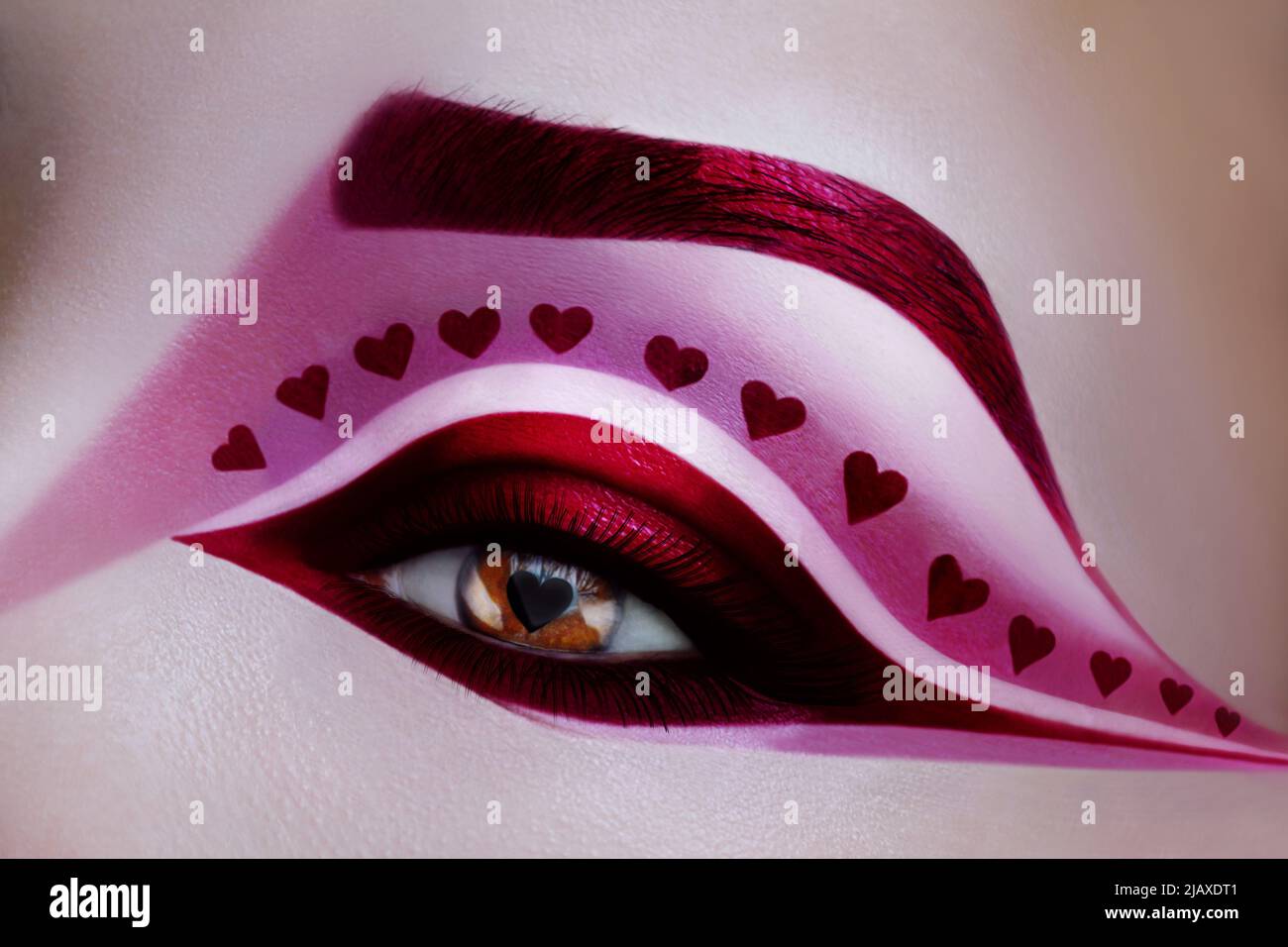Queen Of Hearts Eye Makeup Stock Photo