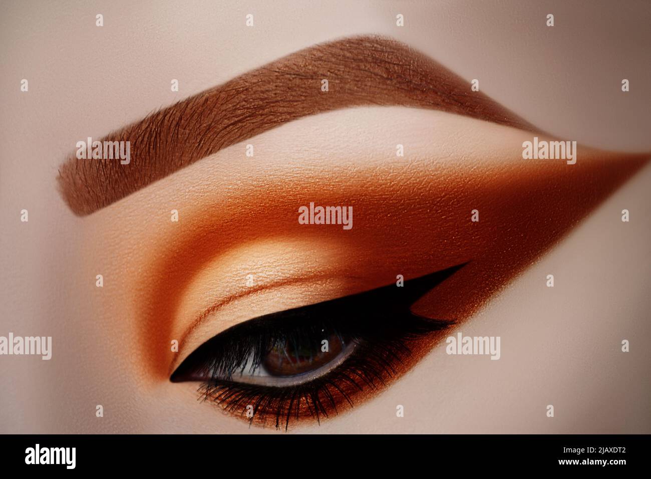 Sand Coloured Summer Eye Makeup Stock Photo