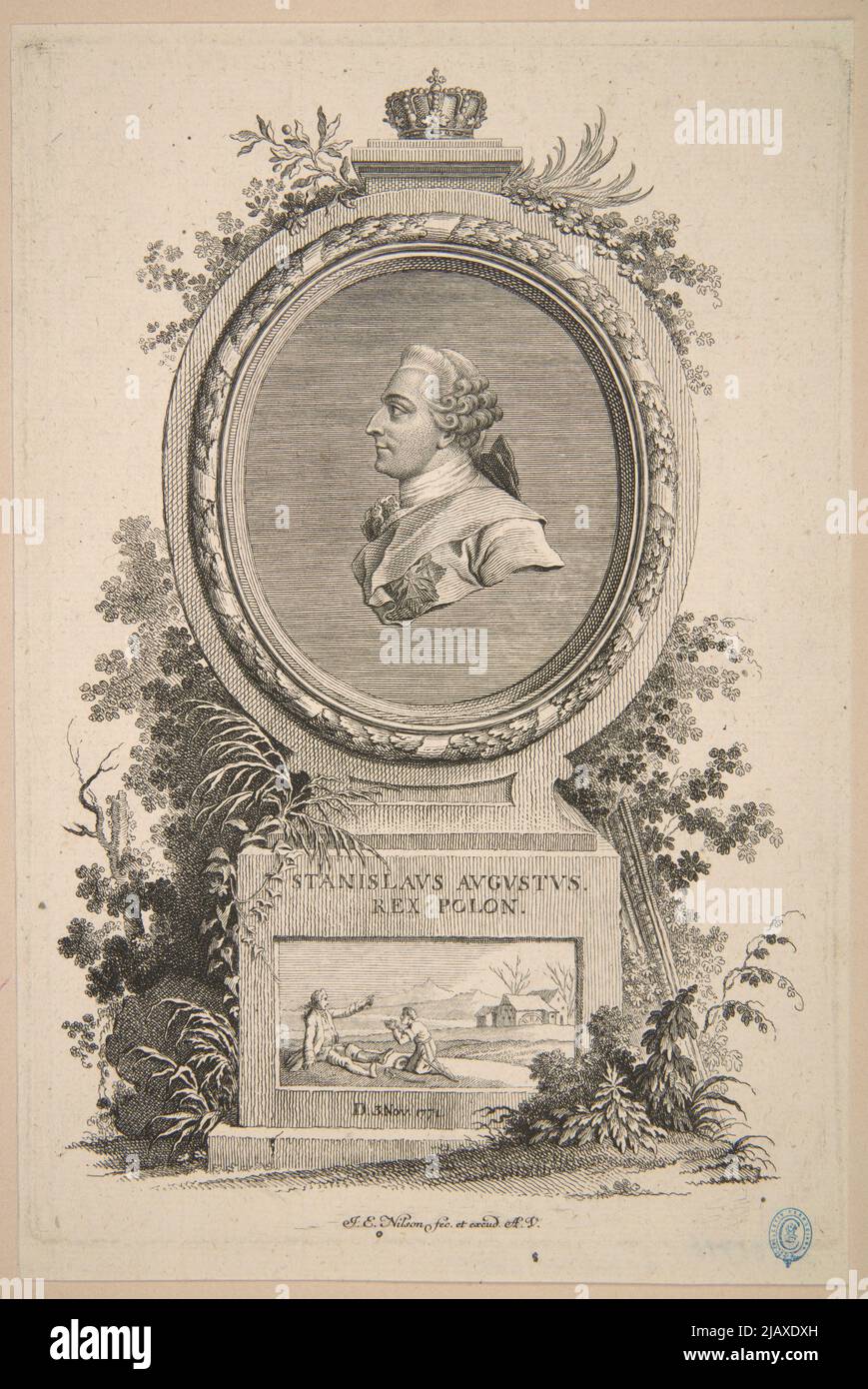 Stanislaus Augustus rex Polon. [Stanisław August Poniatowski] Nilson, Johann Esaias (1721 1788) Stock Photo