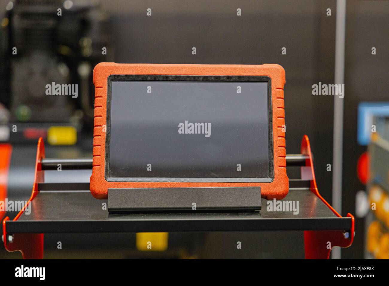 Rugged Electronic Diagnostic Tablet Device in Service Garage Stock
