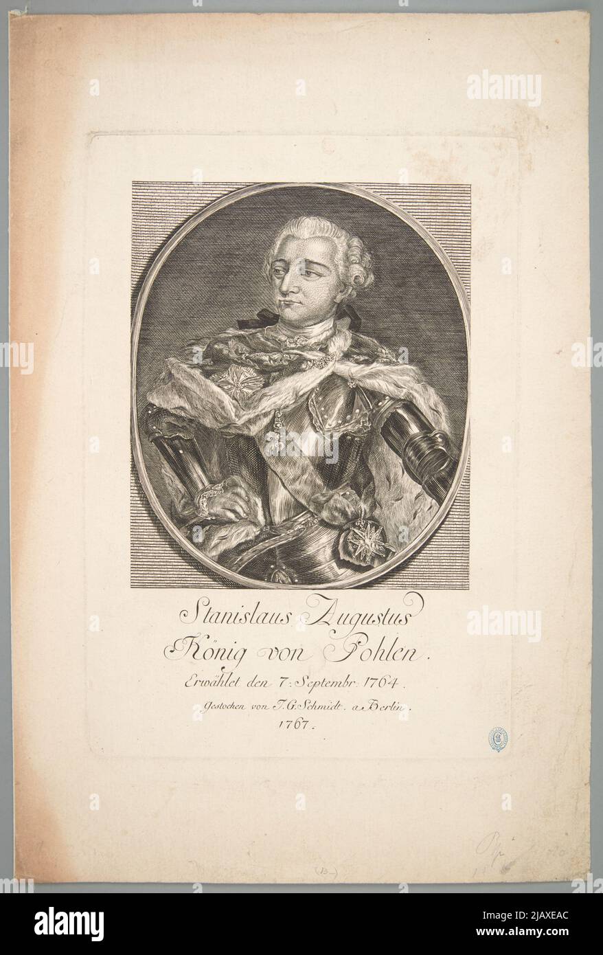 Stanislaus Augustus King of Pohlen. Get the 7th: 1764 [Stanisław August Poniatowski] Schmidt, J.G. Stock Photo