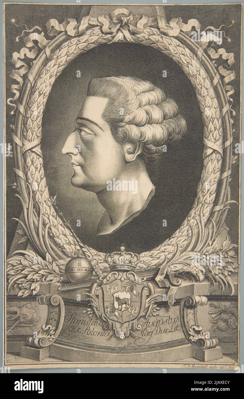 Stanislaus Augustus Poland Mag. Lead Lit. (Stanislaus Augustus poniatowski) Marstaller, Gottlob Jakob (fl. 1743 1786) Stock Photo
