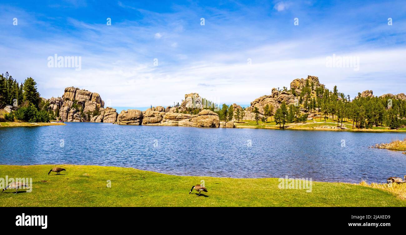 Sylvan Lake In Custer State Park In The Black Hills Of South Dakota USA 
