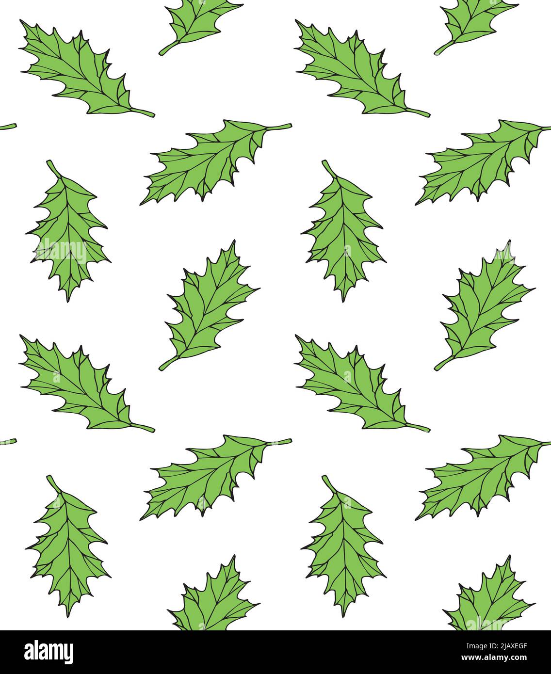 Vector seamless pattern of hand drawn sketch doodle leaves isolated on ...