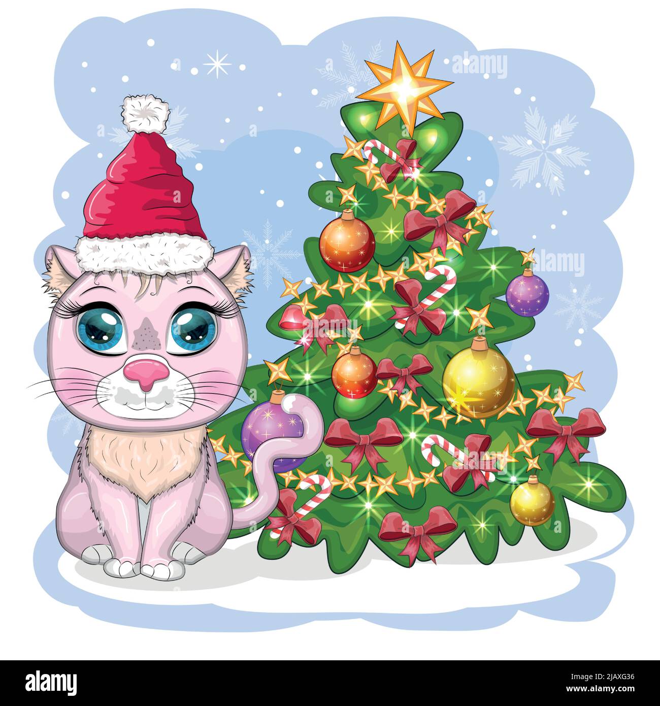 Cute cartoon cat in Santa's hat near the decorated Christmas tree. Winter 2023, Christmas and Chinese New Year Stock Vector Image & Art - Alamy Cute cartoon cat in Santa's hat near the decorated Christmas tree. Winter 2023, Christmas and Chinese New Year Stock Vector Image & Art - Alamy