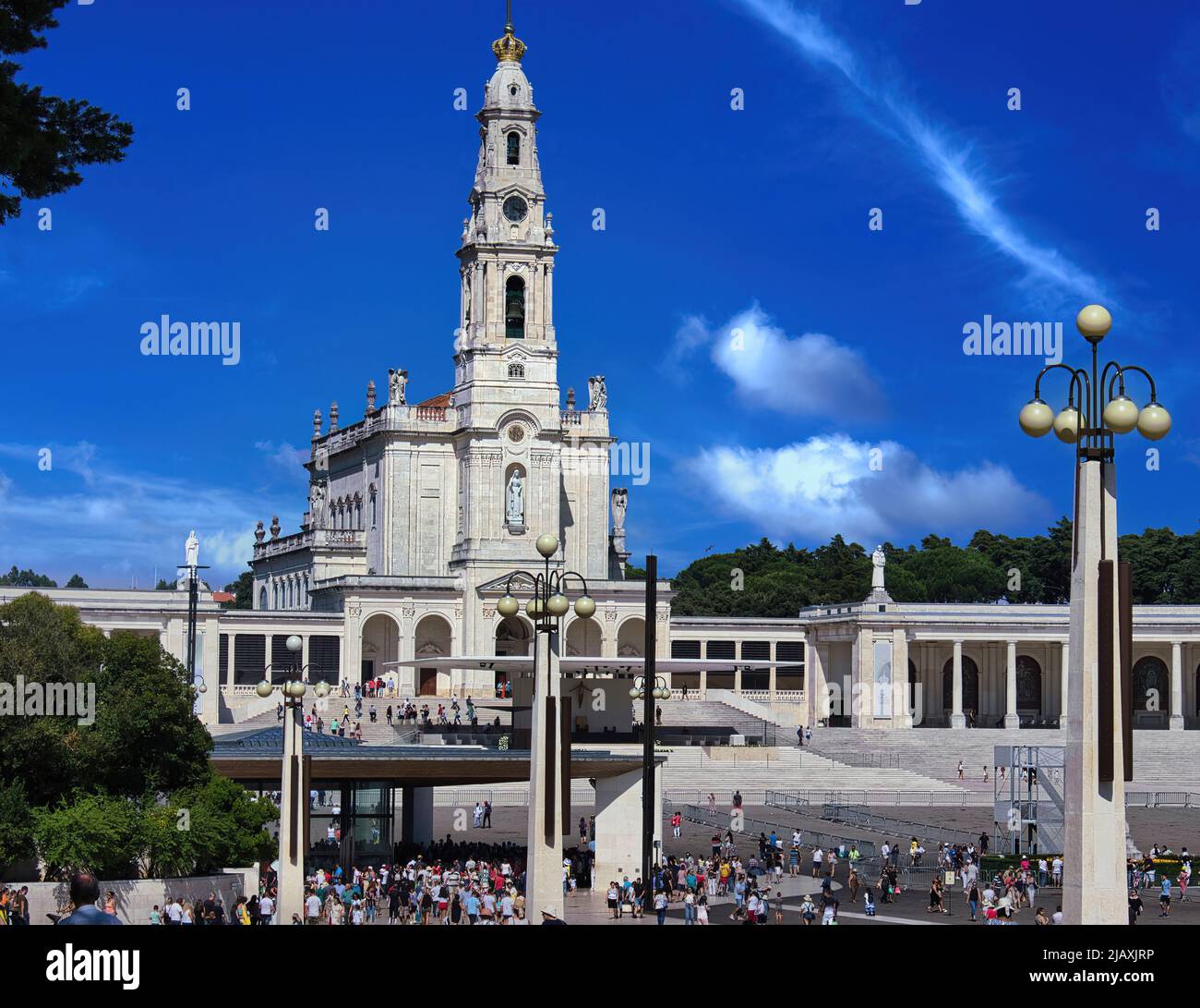 Pilgrims flocking to the famous Sanctuary of Our Lady of Fatima