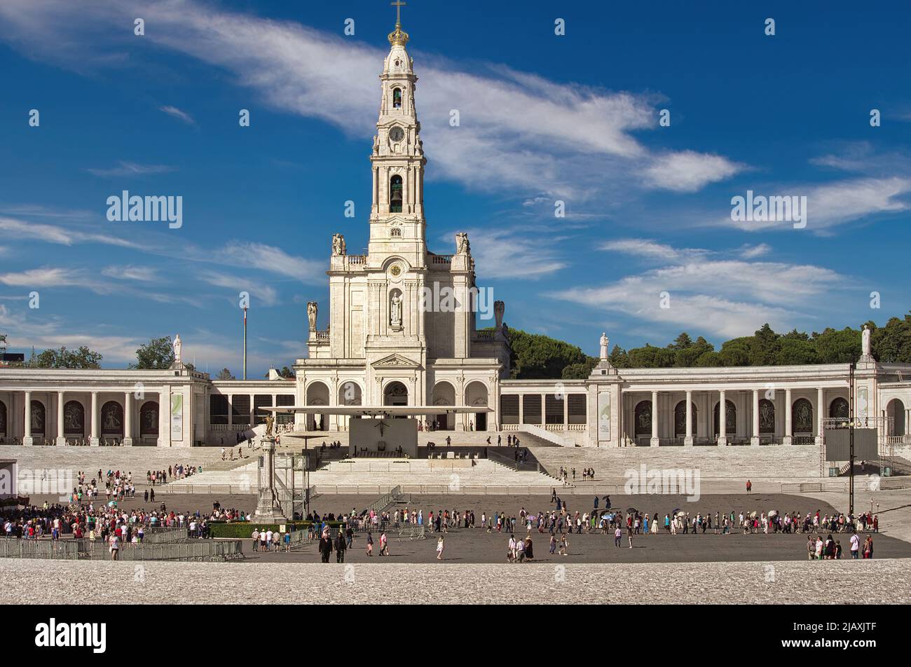 Pilgrims flocking to the famous Sanctuary of Our Lady of Fatima