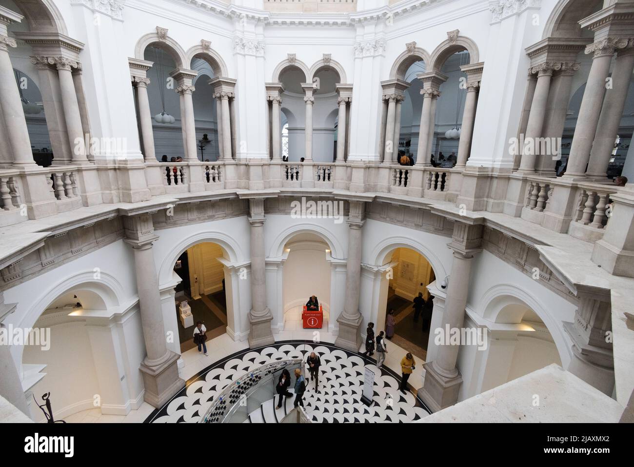Tate Britain Art Gallery - interior view of the architecture of the building; Tate Britain, Millbank, Pimlico London UK Stock Photo