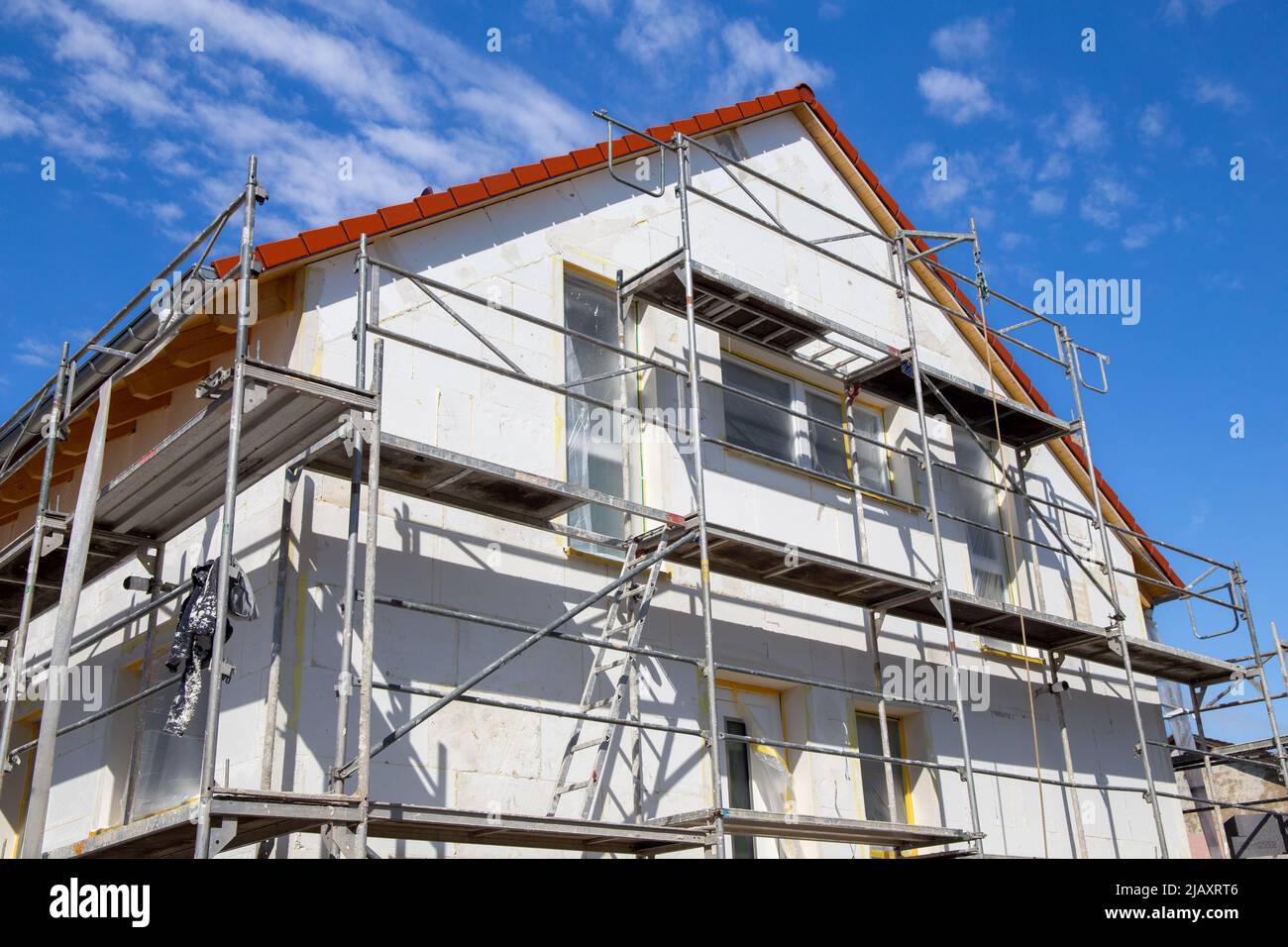 Thermal insulation of a house facade Stock Photo - Alamy
