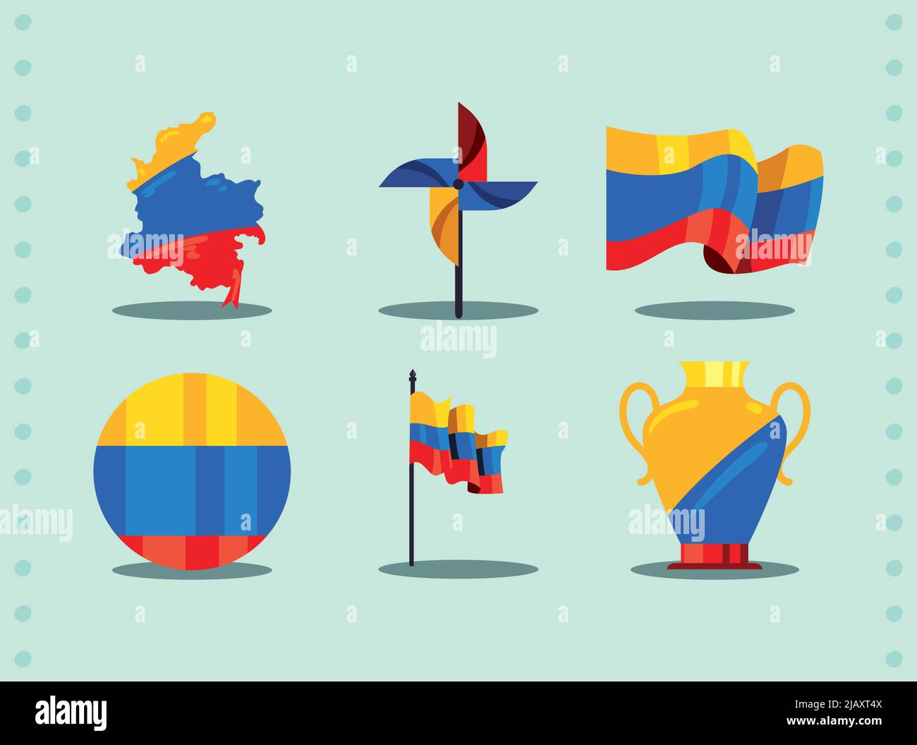 six flat colombian items Stock Vector Image & Art - Alamy