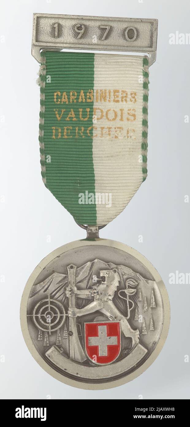 Commemorative medal of the Military Society of the Vaud canton in Bercher Kramer, Paul Stock Photo