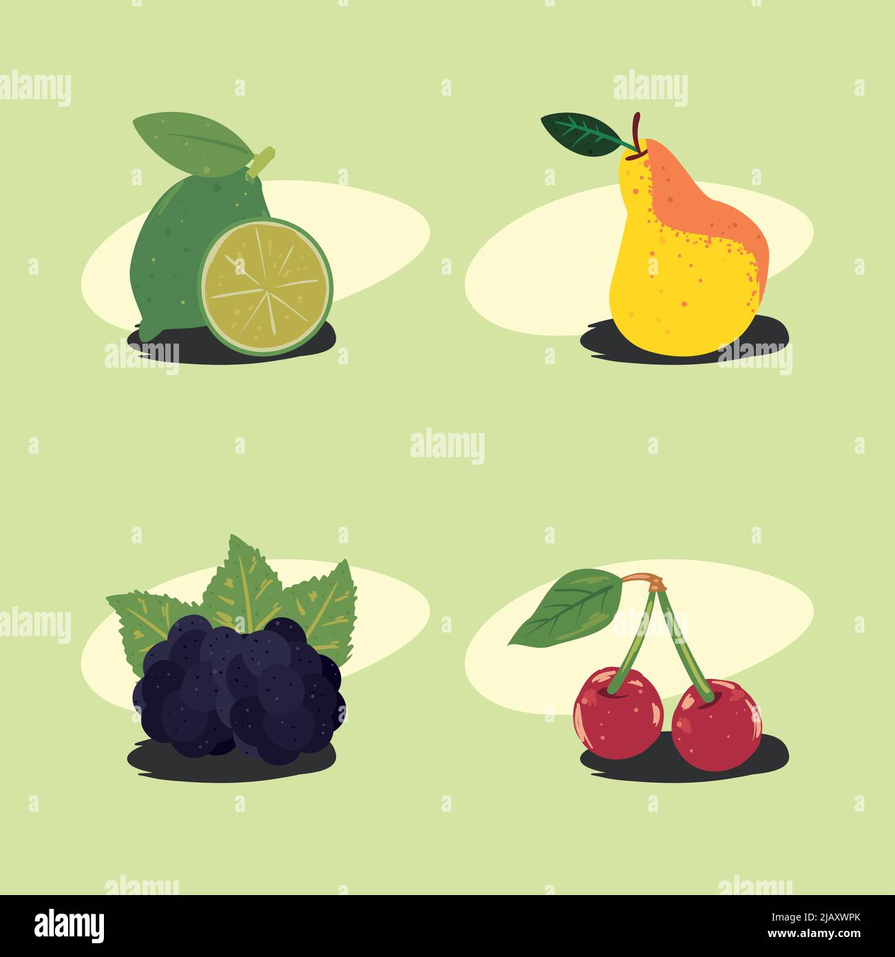 flat fresh fruits Stock Vector Image & Art - Alamy