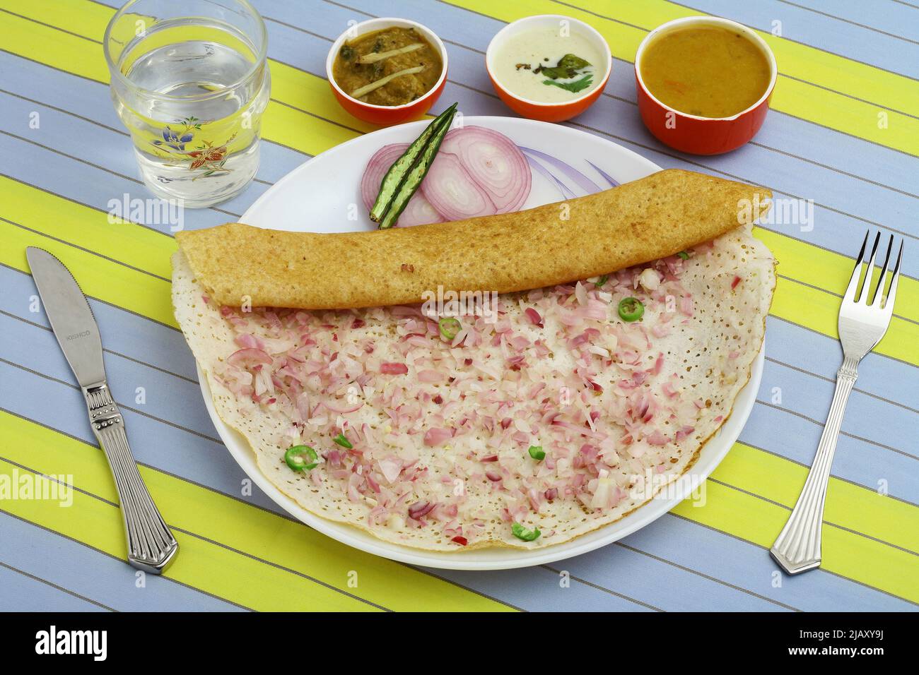 Onion Dosa (South Indian savoury pancakes Stock Photo Alamy