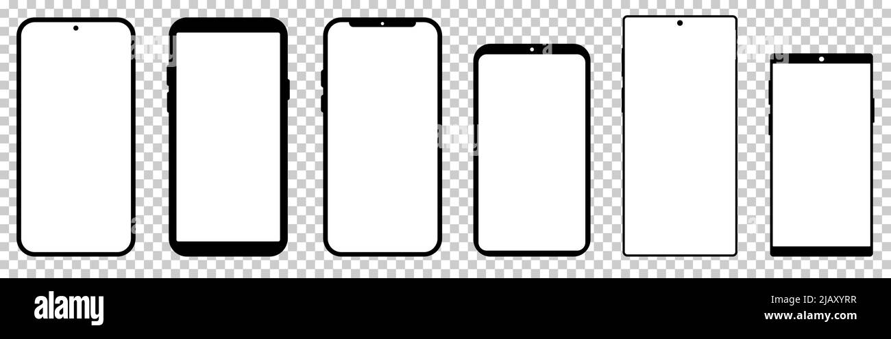 Smartphone mockup with blank screen. Vector illustration isolated on ...