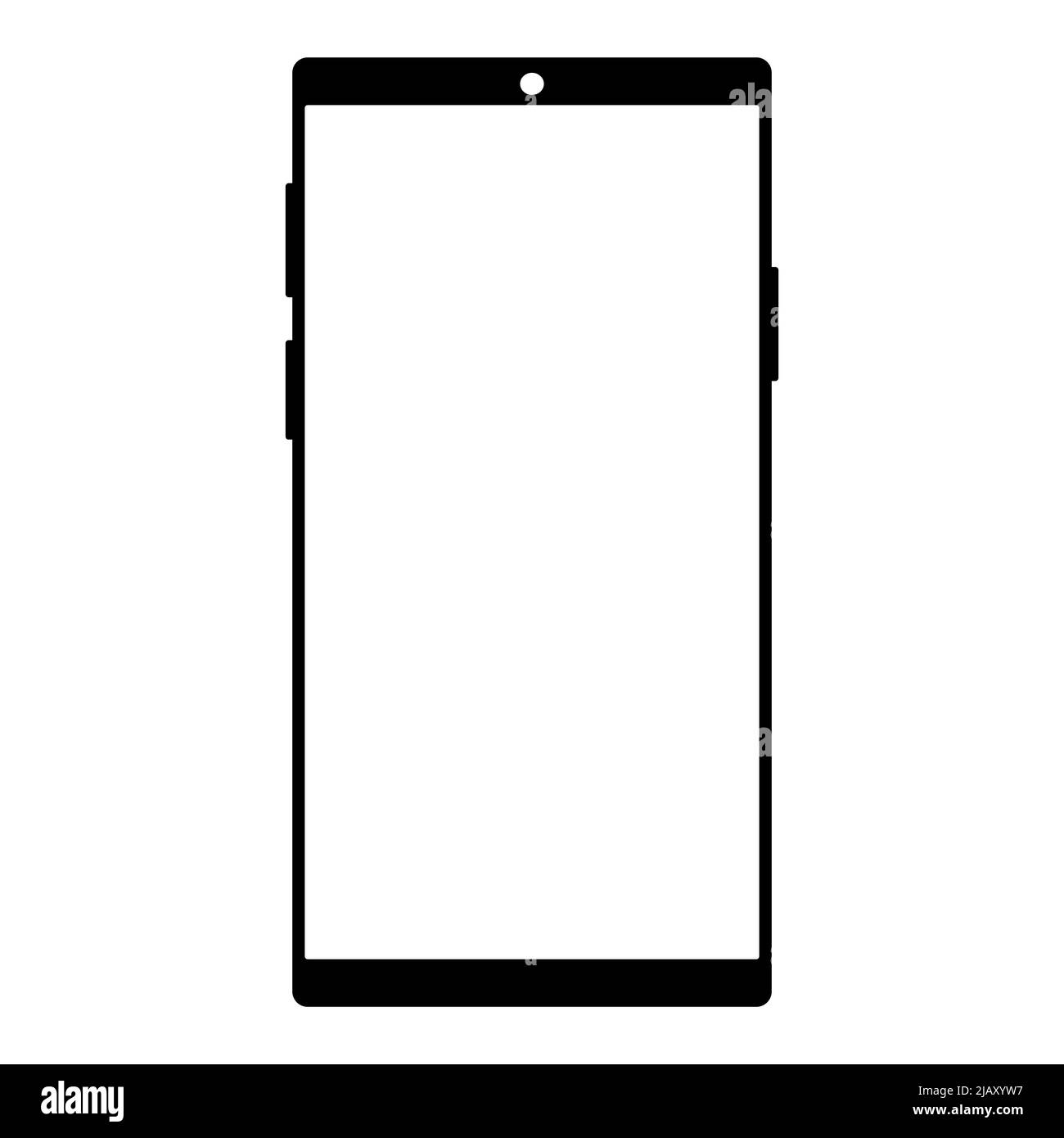 Smartphone mockup with white screen. Vector illustration isolated on ...