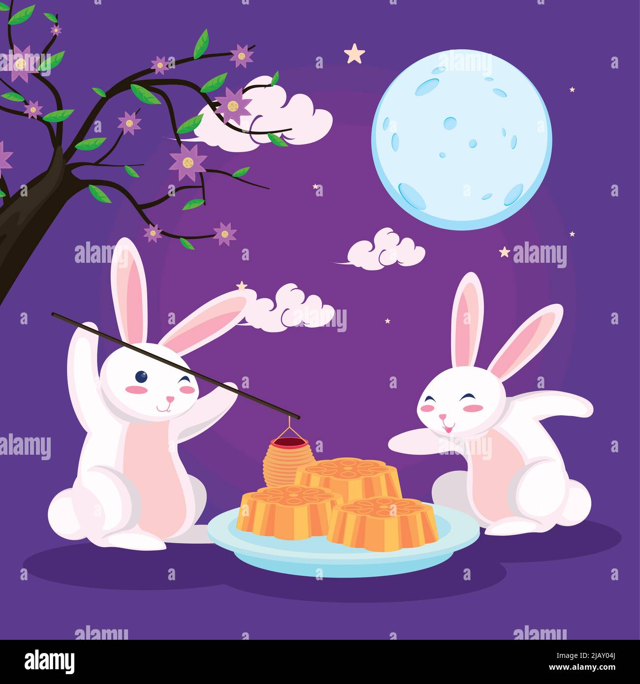 moon festival illustration Stock Vector Image Art Alamy