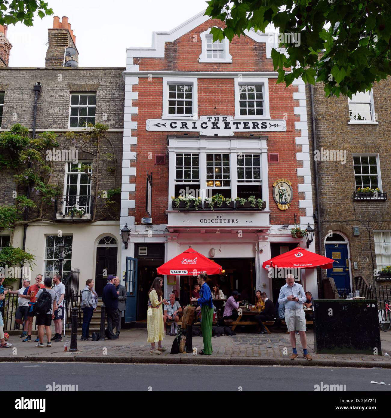The Cricketers public house aka pub exterior in Richmond. The pub faces onto the recreation area known as Richmond Green. London Stock Photo