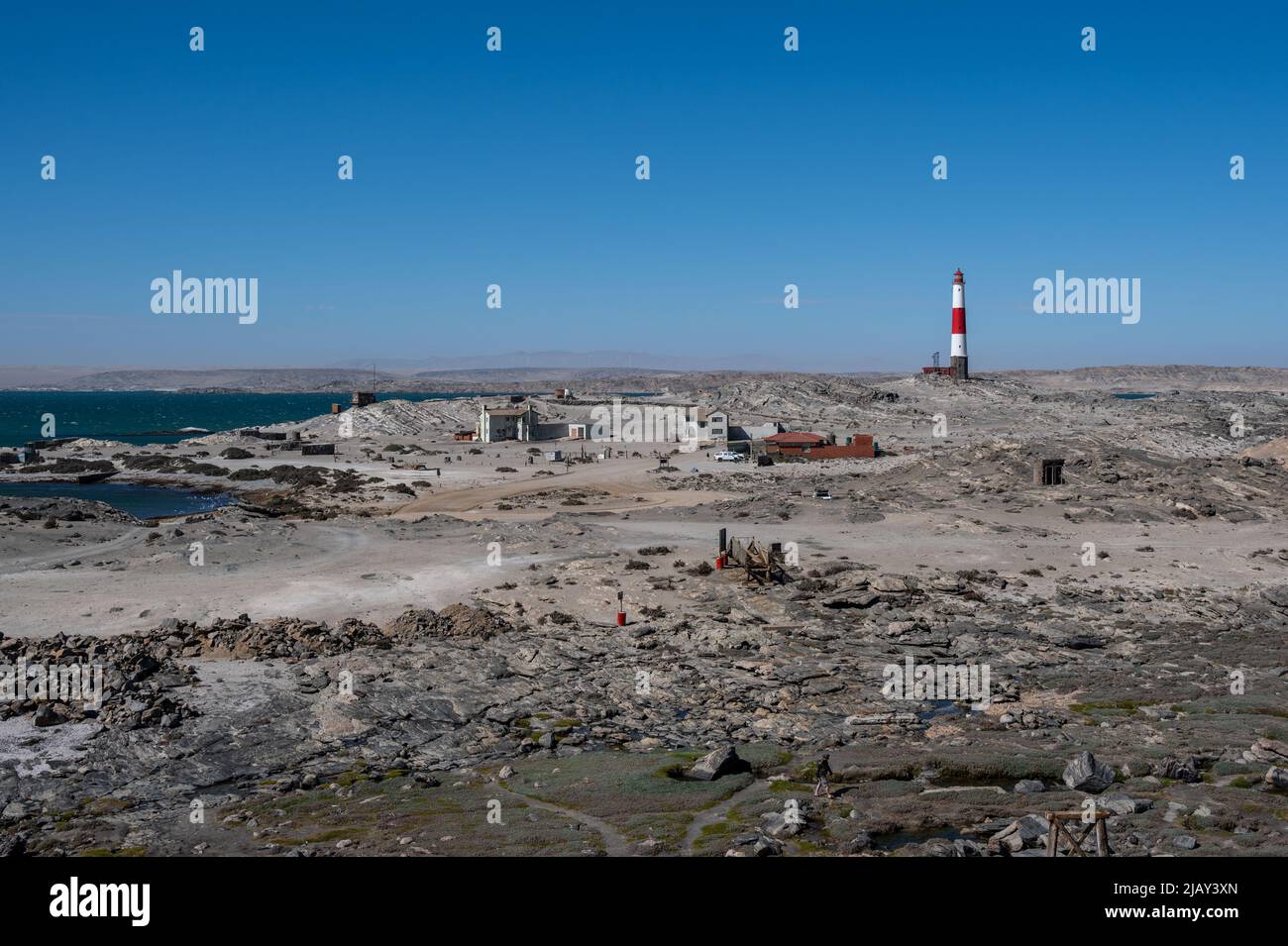 The lighthouse at Diaz Point on the Luderitz Peninsula in Namibia Stock Photo