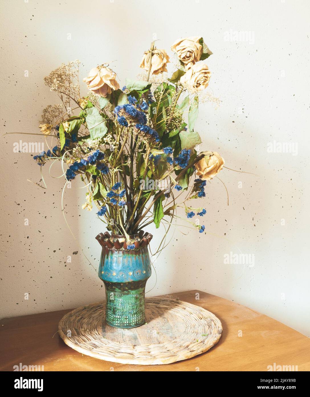 Bouquet of dried wildflowers with filter effect retro vintage style Stock  Photo - Alamy
