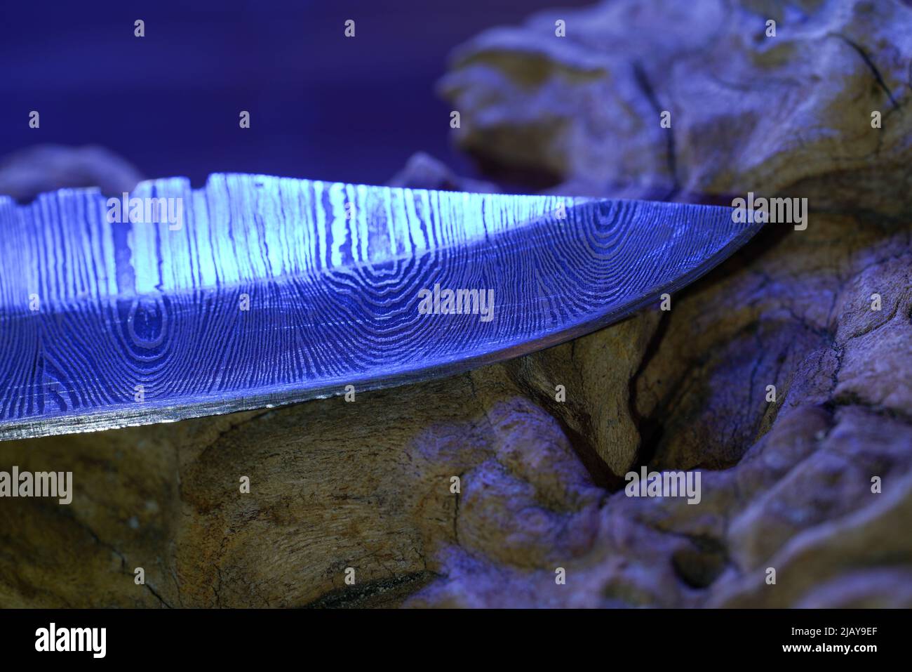 knife made of several layers of steel with an exclusive
