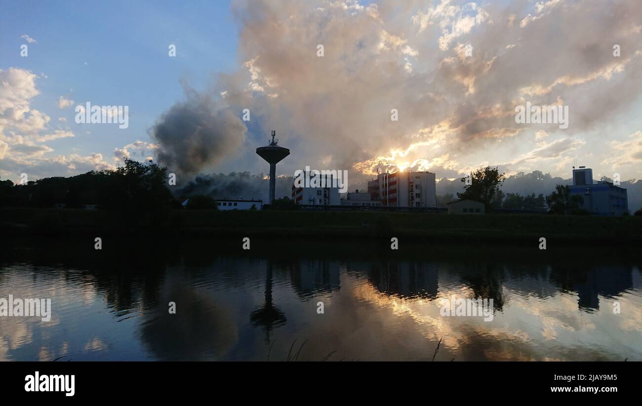 Roztoky, Czech Republic. 01st June, 2022. A devastating fire of the Alzheimer centre in Roztoky, near Prague, Czech Republic, has claimed over 50 injured, on June 1, 2022. Credit: Lukas Pavel/CTK Photo/Alamy Live News Stock Photo