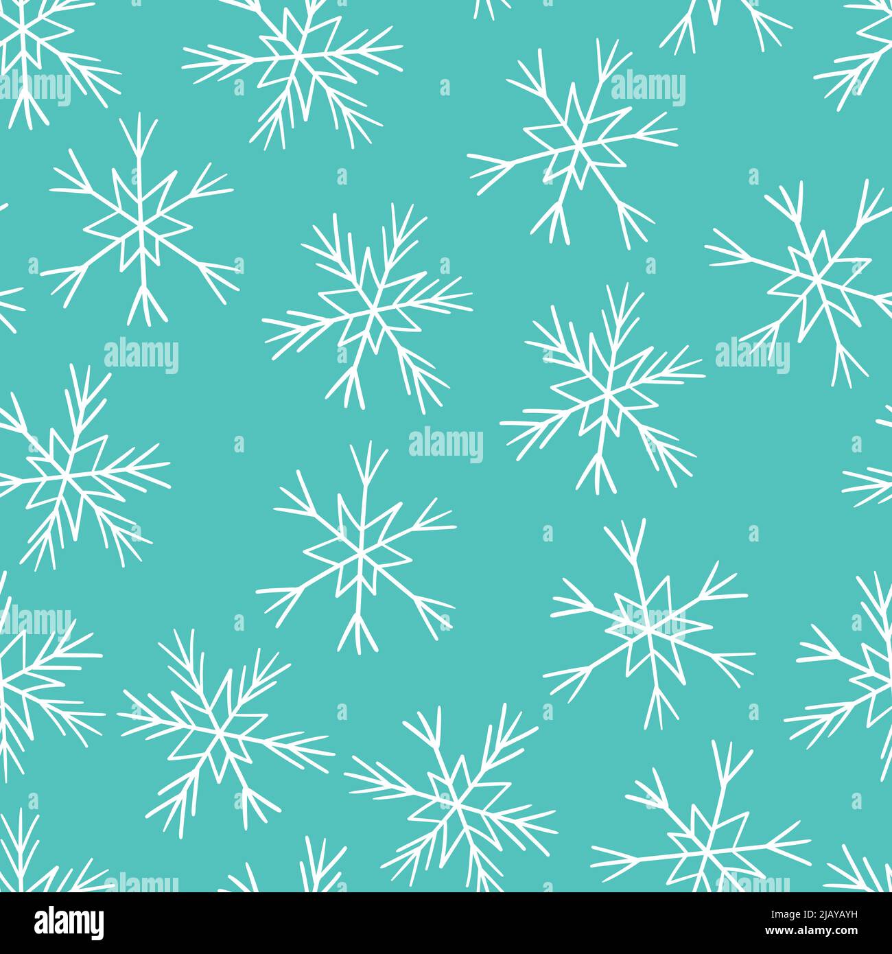 Winter seamless pattern with white snowflakes on blue background ...