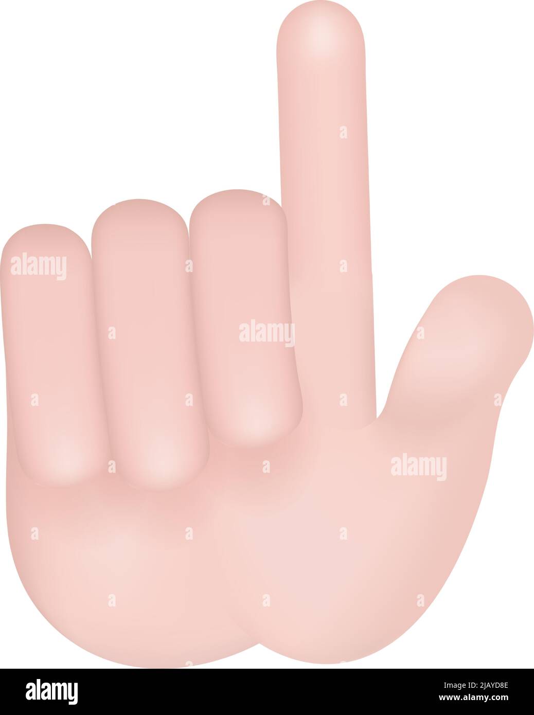 3d cartoon human hand gesture. Hand Emoji. Stock Vector
