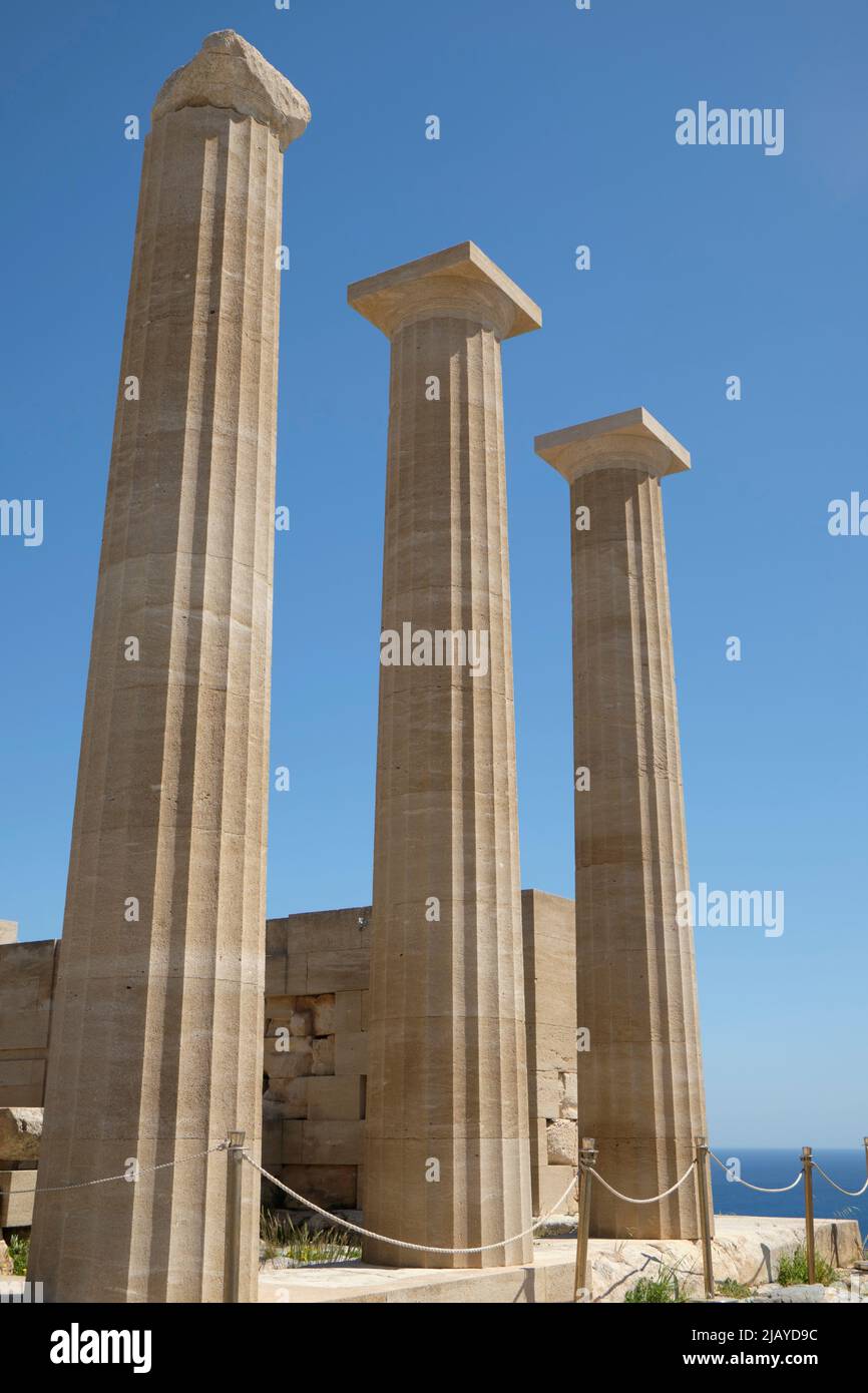 Lindos Acropolis Stock Photo