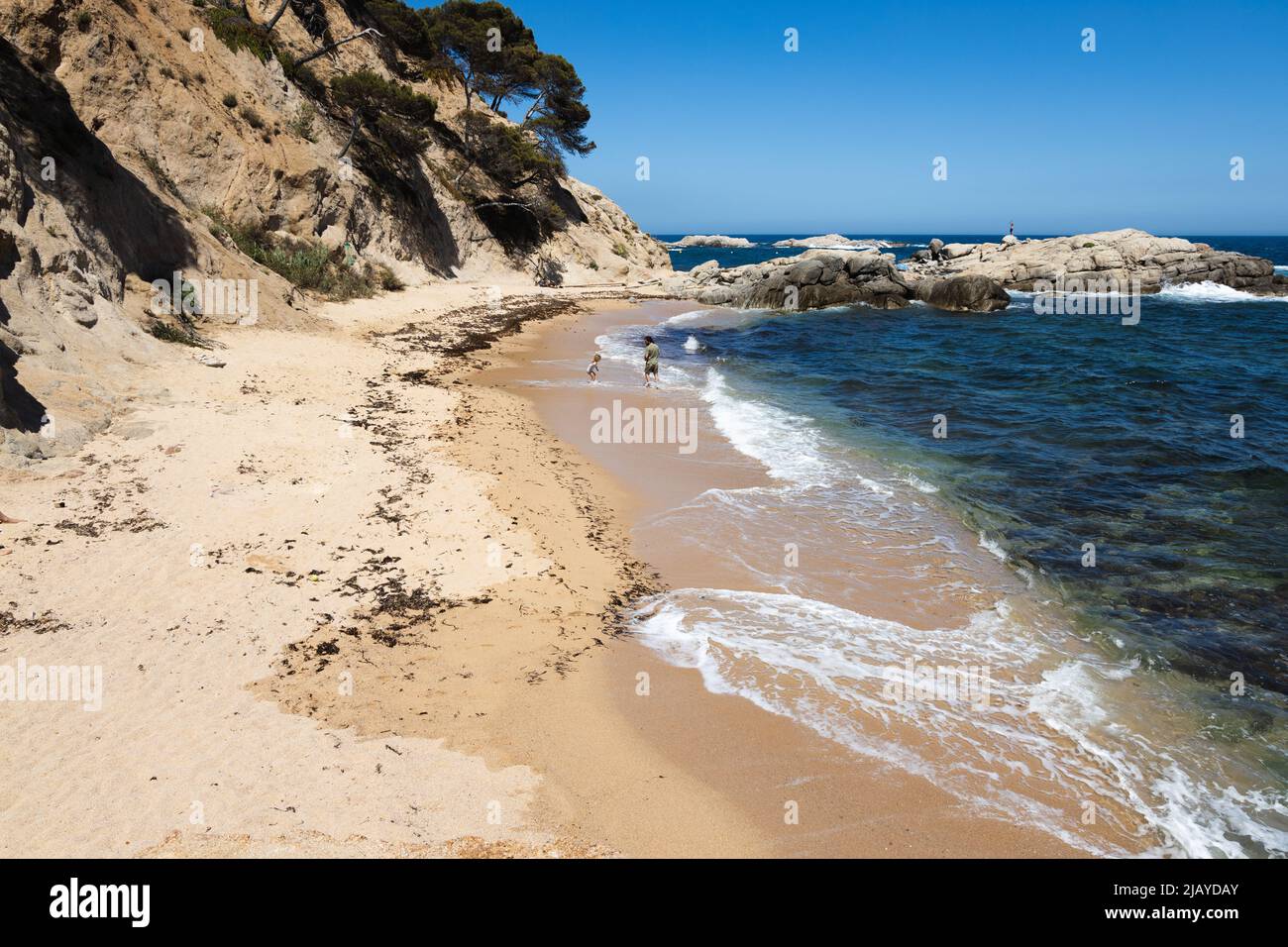 Cala Estreta In Palamos Costa Brava Spain View On Sandy Beach With Cala Estreta In Palamos Costa Brava Spain View On Sandy Beach With