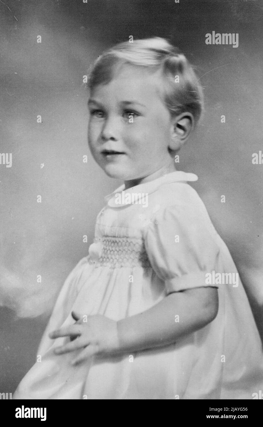 New and unpublished H.R.H. Prince William of Gloucester aged 2 years Dec. 18th. December 03, 1943. (Photo by Marcus Adams). Stock Photo
