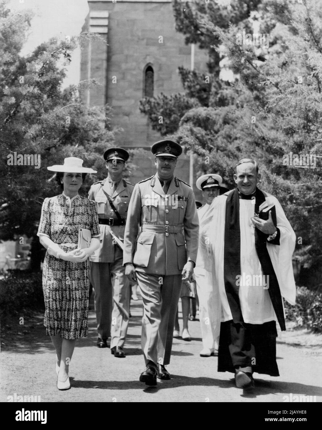 The Duke and Duchess of Gloucester with Archdeacon C. S. Robertson