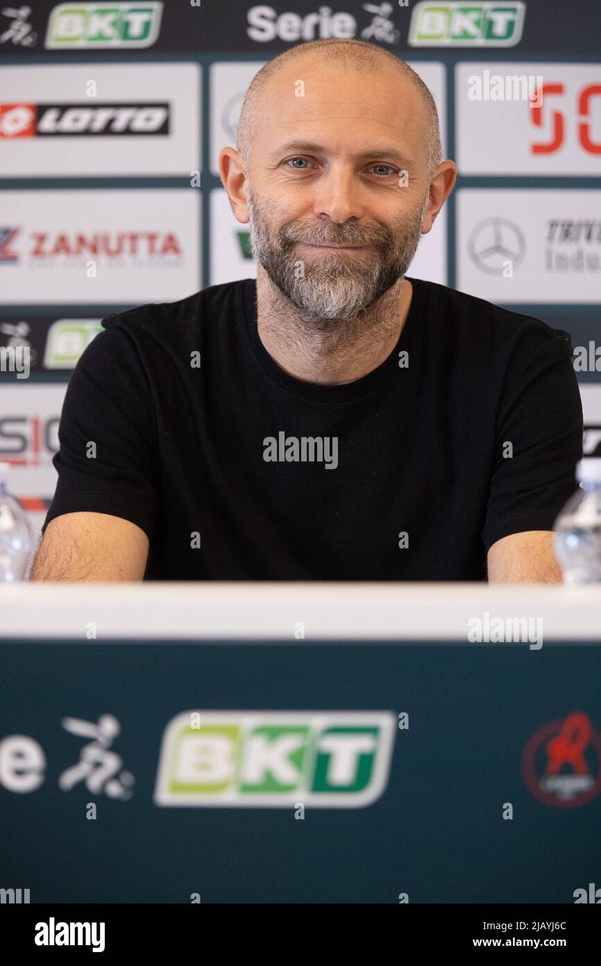 Romeo Menti Stadium, Vicenza, Italy. 1st June, 2022. Pre-season 2022-23 Press Conference for Serie B team LR Vicenza; Stefano Rosso president of the Italian football club L.R. Vicenza who also controls the brands Diesel, Maison Margiela, Marni, Viktor &amp; Rolf, Amiri, Jil Sander, Staff International (producer and distributor of Dsquared&#xb2;, Just Cavalli and Brave Kid) Credit: Action Plus Sports/Alamy Live News Stock Photo